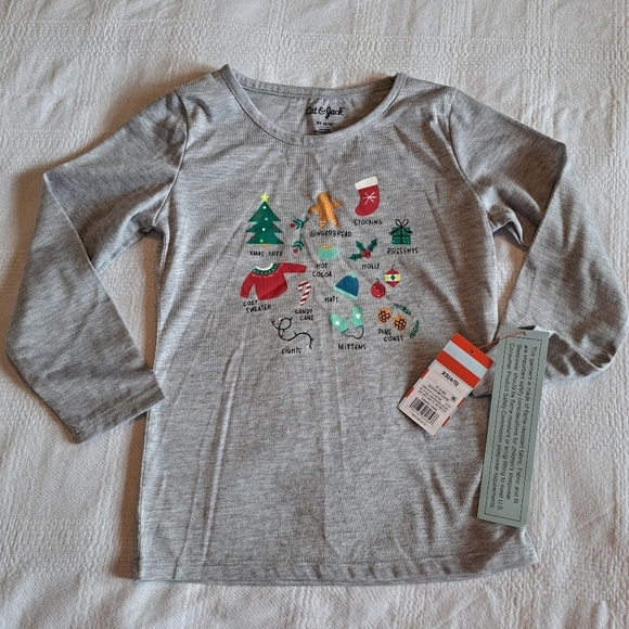 Cat & Jack girls XS 4/5 Holiday pajama set, New - Picture 6 of 9
